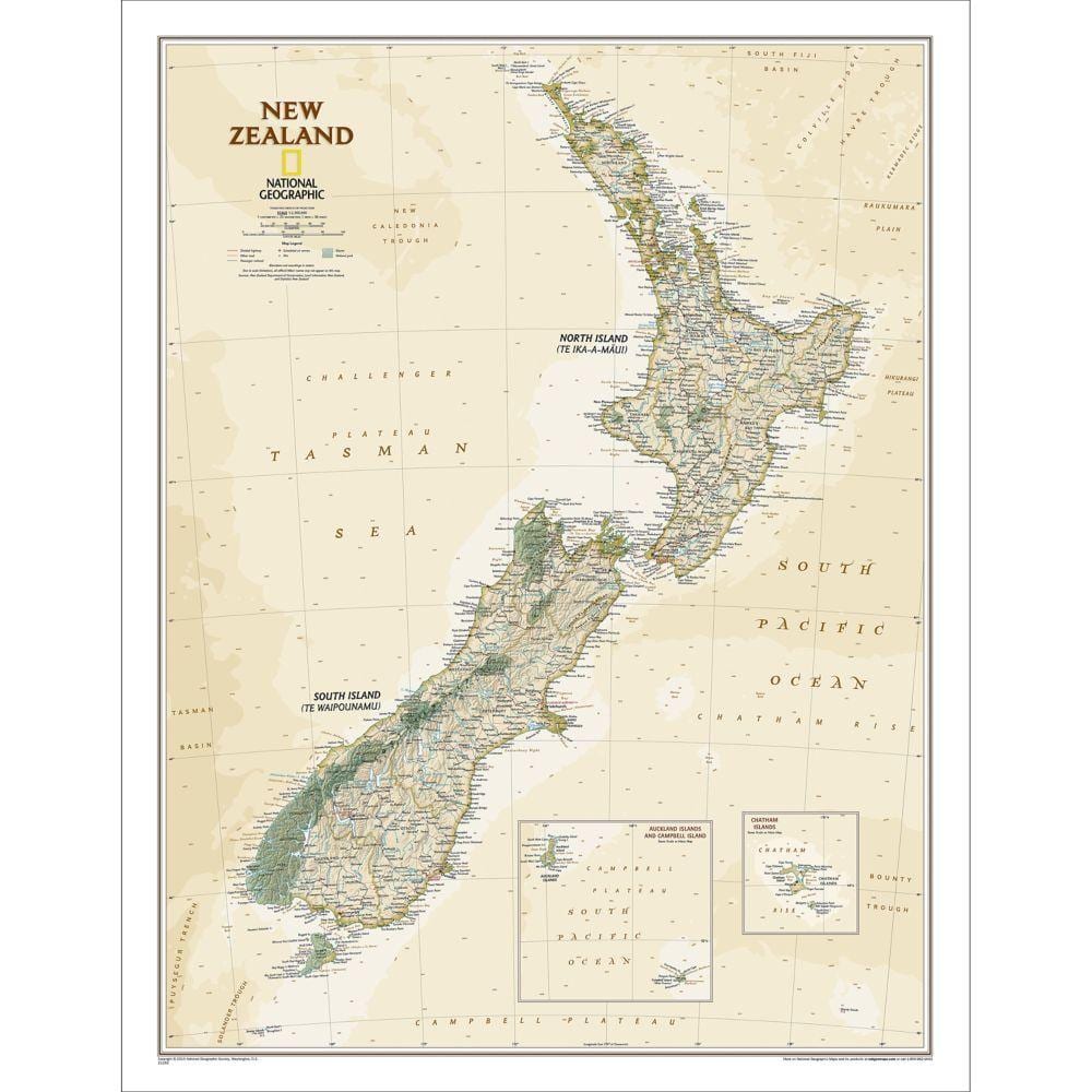 national geographic, nový zéland mapa