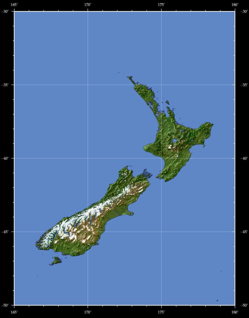 nový zéland, země, mapa