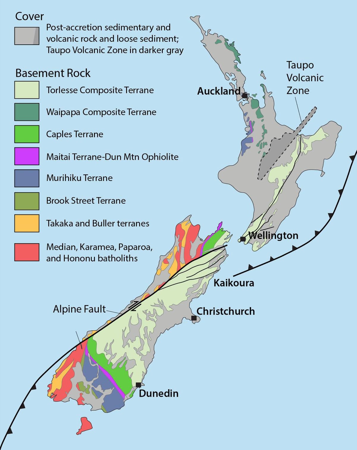 Mapa nového zélandu přírodních zdrojů