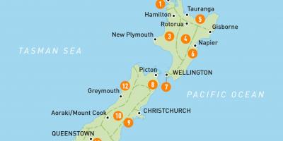 Auckland na novém zélandu mapě