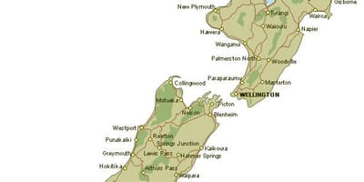 Mapa podrobná nový zéland