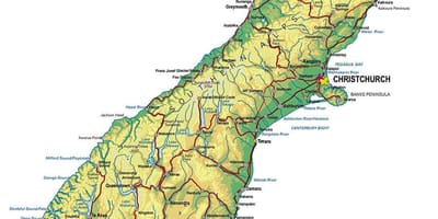 Mapa jižní nový zéland
