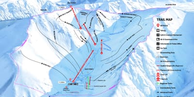 Nový zéland mapa lyžařských středisek