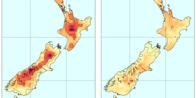 Mapa nového zélandu teplota
