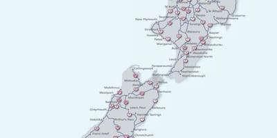 Mapa nového zélandu trasu 