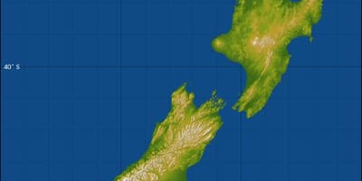 Nový zéland výška mapě