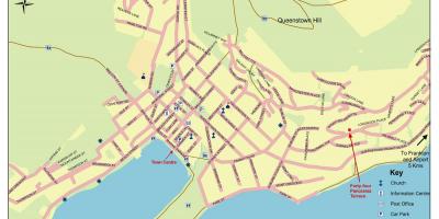 Ulice mapa z queenstown nový zéland