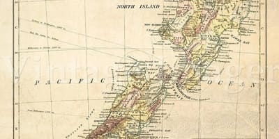 Mapa starý nový zéland